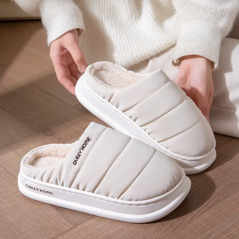 Waterproof Cotton Slippers for Women, Winter Home Use, Non-Slip, 2026 New Model, Indoor Home down Fabric Warm Slippers for Men, Suitable for Outdoor Wear - Image 7