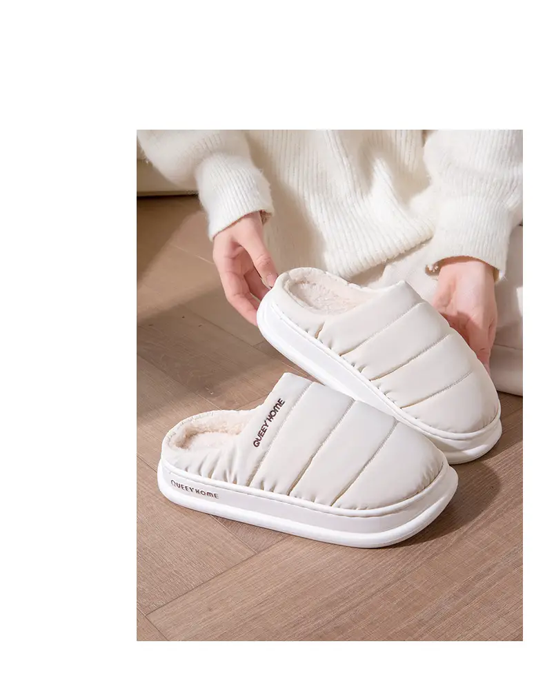 Waterproof Cotton Slippers for Women, Winter Home Use, Non-Slip, 2026 New Model, Indoor Home down Fabric Warm Slippers for Men, Suitable for Outdoor Wear — feature 11