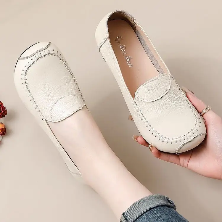 Mother's Shoes Soft Sole Slip-on Shoes Women's Autumn Comfortable Soft Beef Sole Flat Women's Shoes All-match Middle-aged Shoes — feature 6