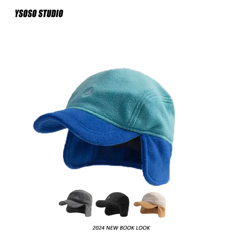 2024 Winter Fleece Hats Blue Black for Men Women — feature 1
