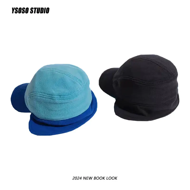 2024 Winter Fleece Hats Blue Black for Men Women — feature 4