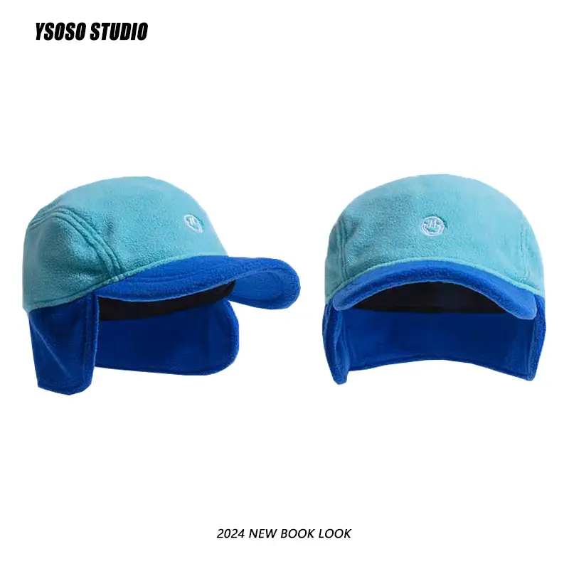 2024 Winter Fleece Hats Blue Black for Men Women — feature 5