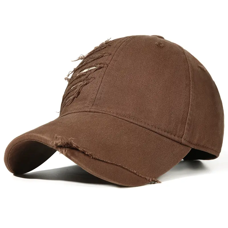 Women Men Vintage Hole Cap Brown All Season