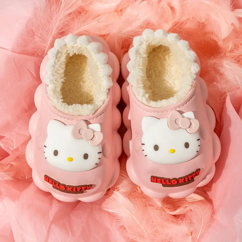 Sanrio Pink Cotton Winter Slippers for Girls
