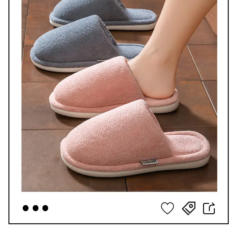 Cotton Slippers for Women 2026 New Model for Men Indoor and Outdoor Use Plush Winter Non-Slip Couple's Thick-Soled Slippers — feature 3