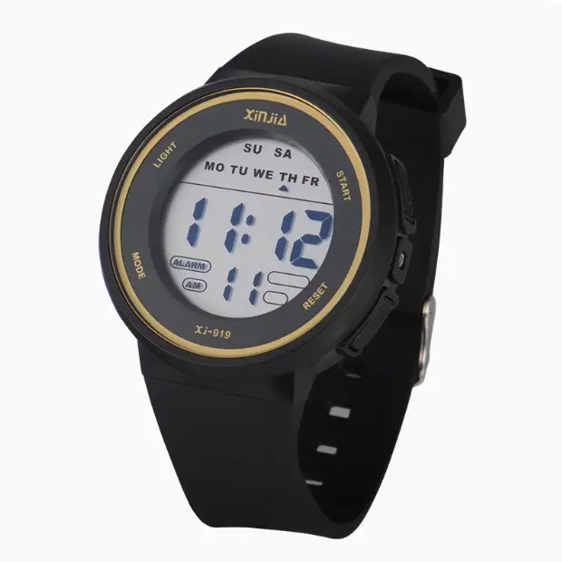 XJ-919 Waterproof Digital Watch Black Large Screen - Image 2