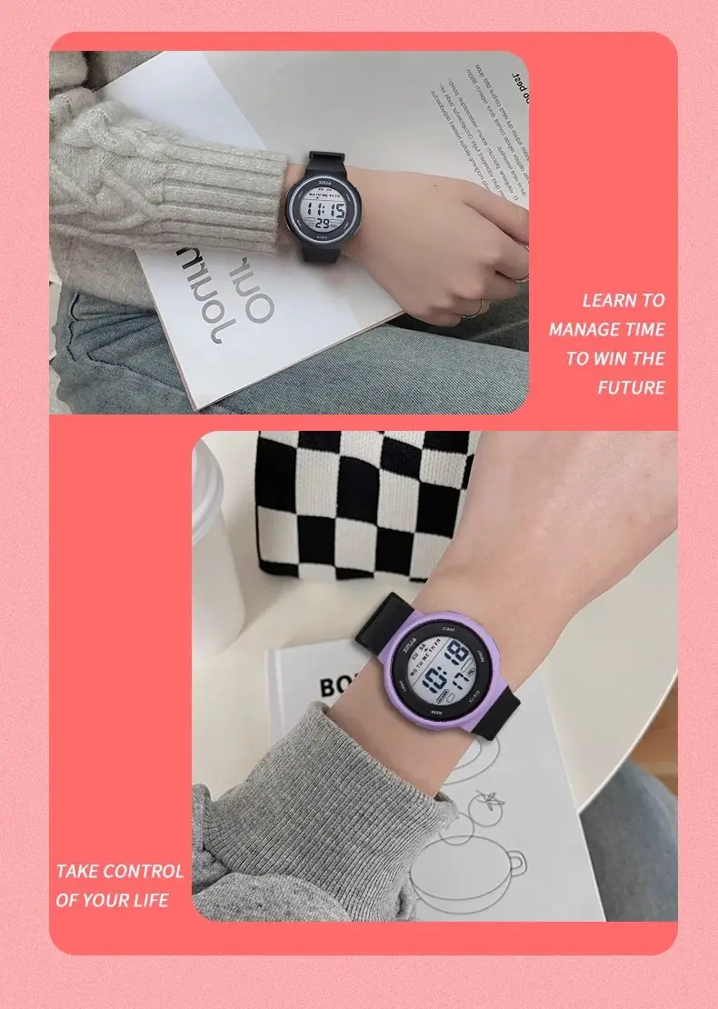 XJ-919 Waterproof Digital Watch Black Large Screen — feature 3