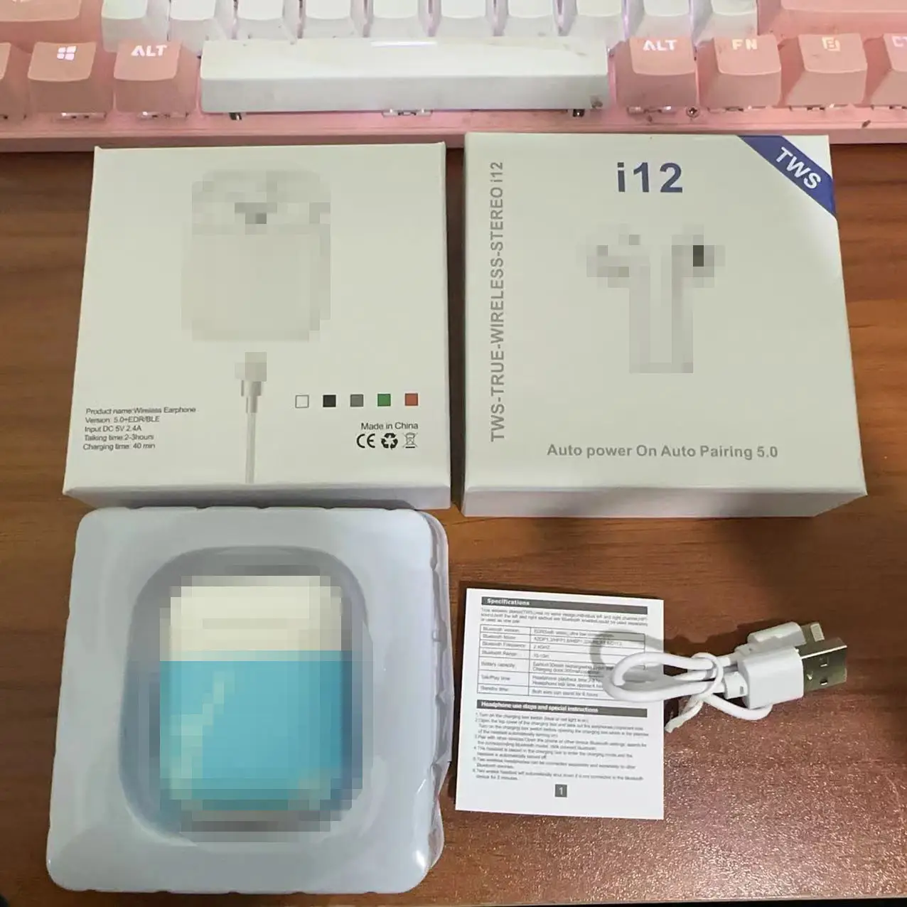 Huaqiangbei Bluetooth Headset I12 Binaural Touch Colorful - Image 3