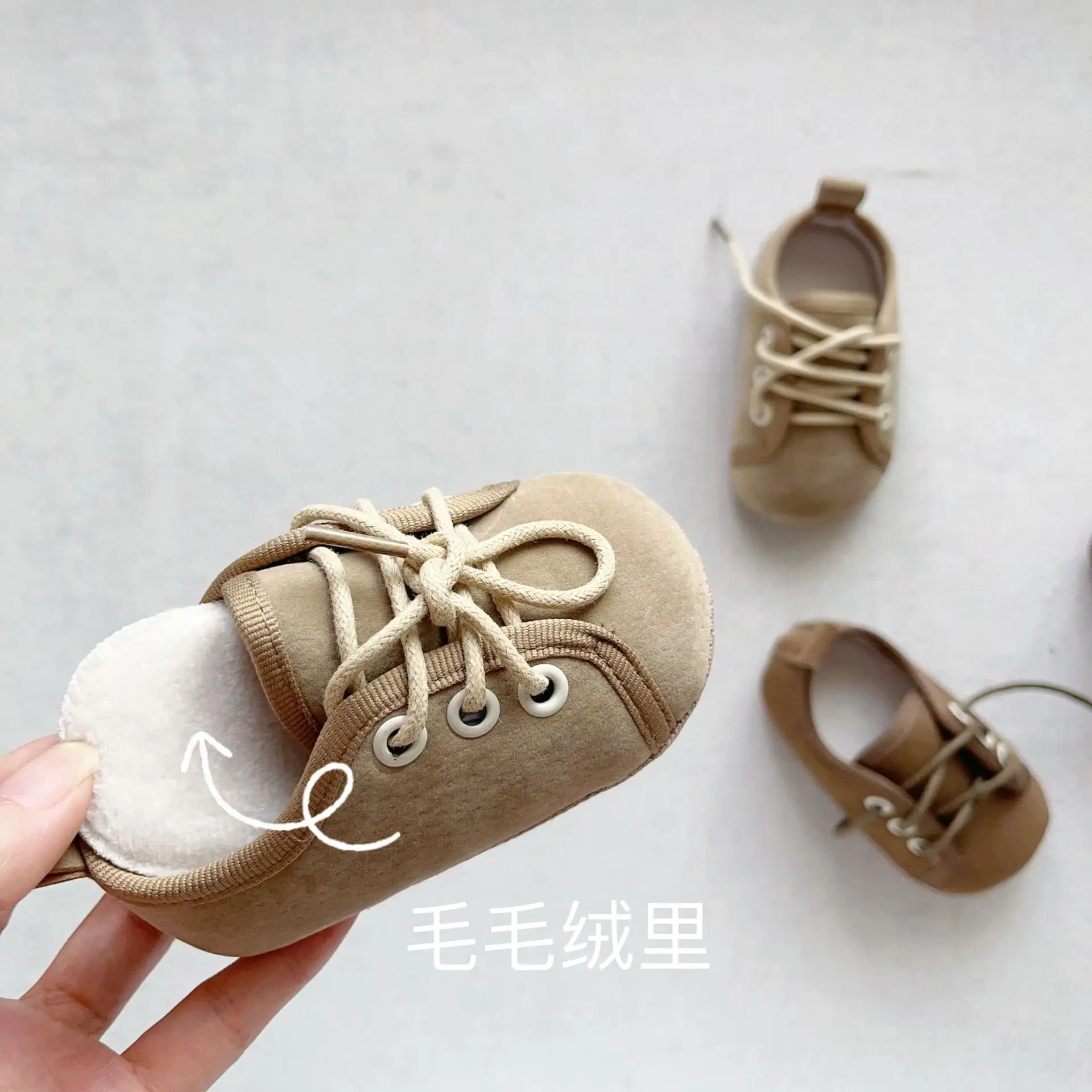 Korean Style Baby Shoes Warm Velvet Lining Non-Slip Sole
