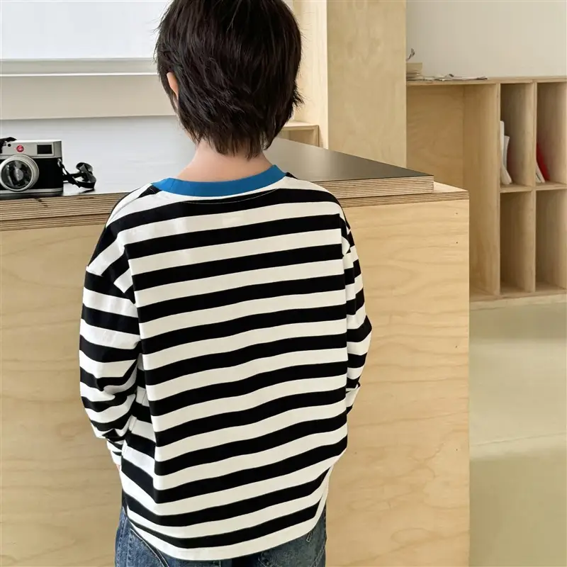2026 Boys' Striped Cotton Long Sleeve T-Shirt — feature 5