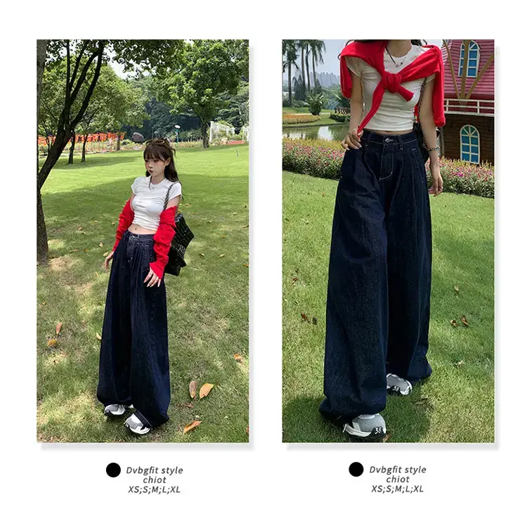 Young Orange American Style Wide Leg Jeans Women — feature 17