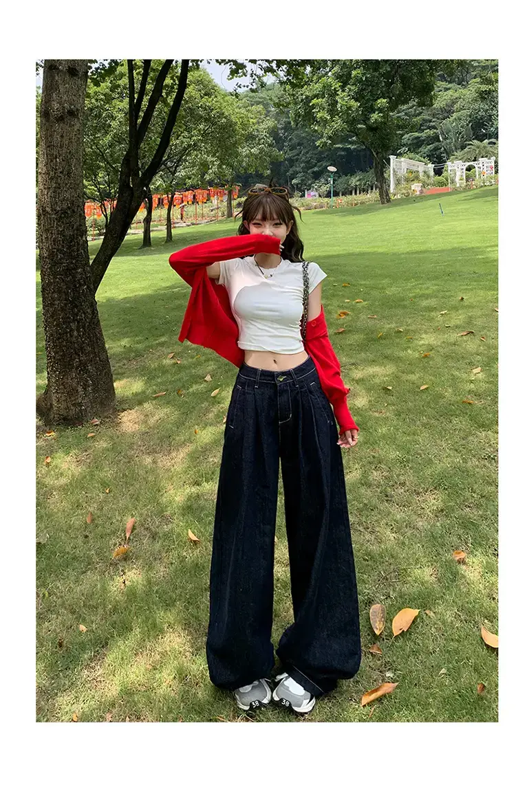 Young Orange American Style Wide Leg Jeans Women — feature 21