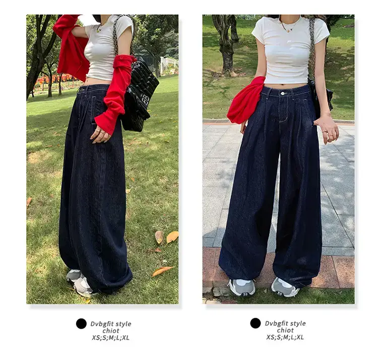 Young Orange American Style Wide Leg Jeans Women — feature 5