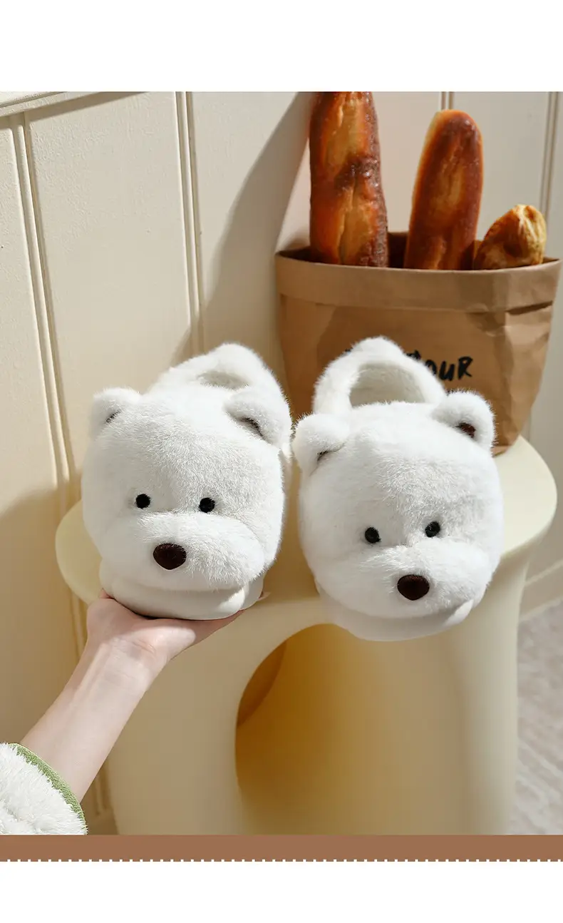 Cotton Slippers with Heel Cover for Women, Winter Indoor Home Slippers for Couples, Thick-Soled Men's Winter Cartoon Warm Plush Cotton Shoes for Men — feature 9