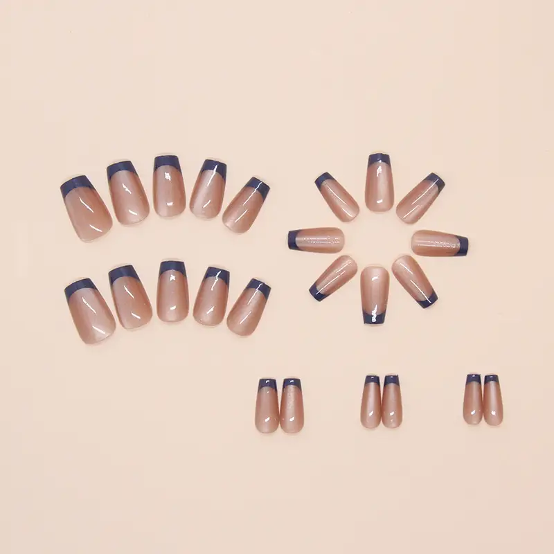 French Flag Nail Pads 24pcs Solid Color Dark Blue — feature 10