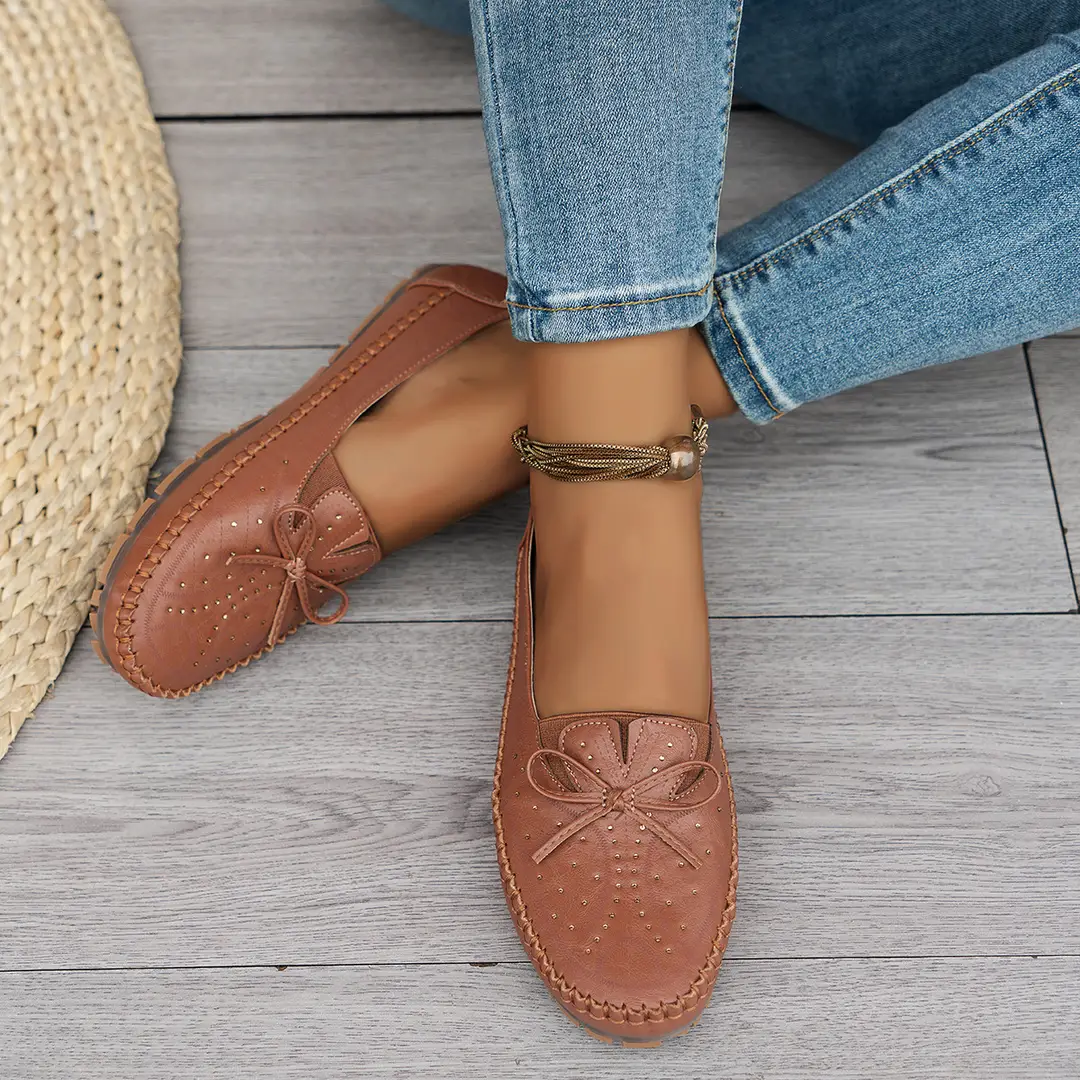 Large Size New Style Foreign Trade Stitched Laser Women's Flat Loafers, Foreign Trade Cross-Border E-Commerce Supply, Trendy and Versatile Style