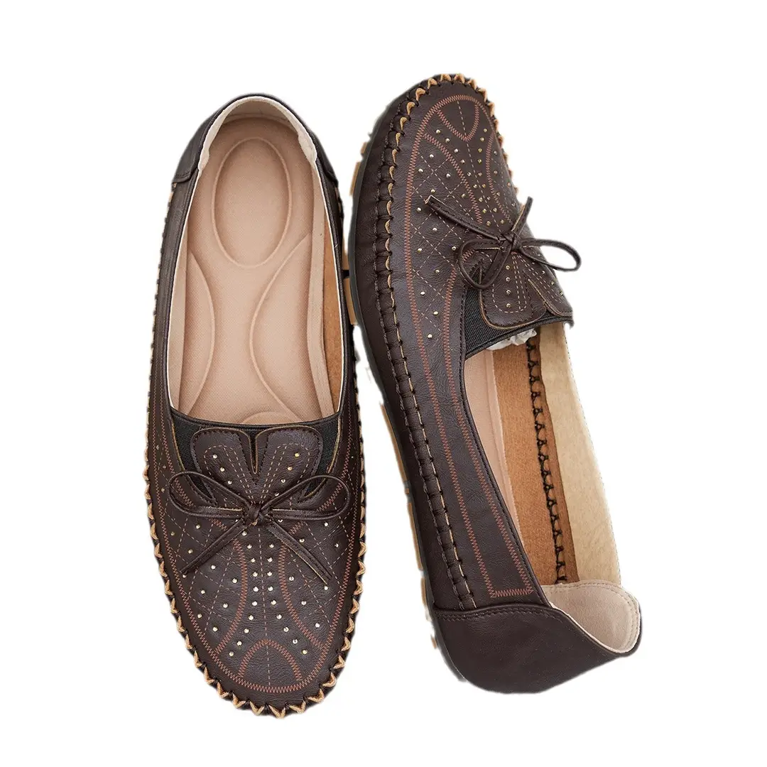 Large Size New Style Foreign Trade Stitched Laser Women's Flat Loafers, Foreign Trade Cross-Border E-Commerce Supply, Trendy and Versatile Style