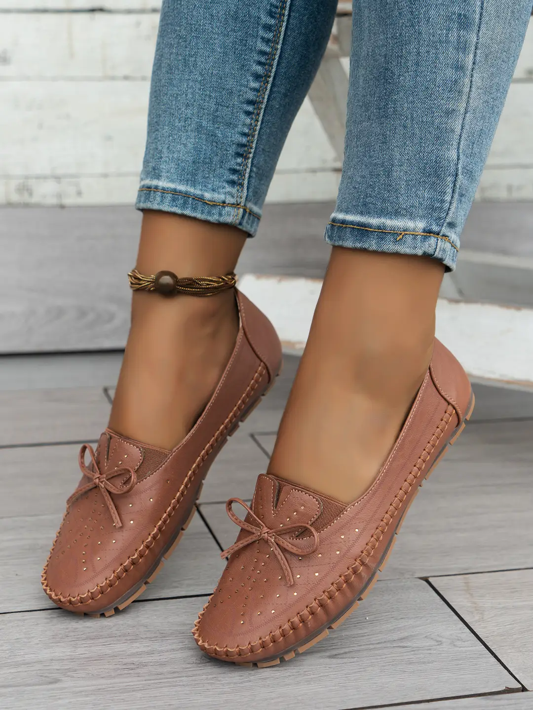 Large Size New Style Foreign Trade Stitched Laser Women's Flat Loafers, Foreign Trade Cross-Border E-Commerce Supply, Trendy and Versatile Style — feature 15