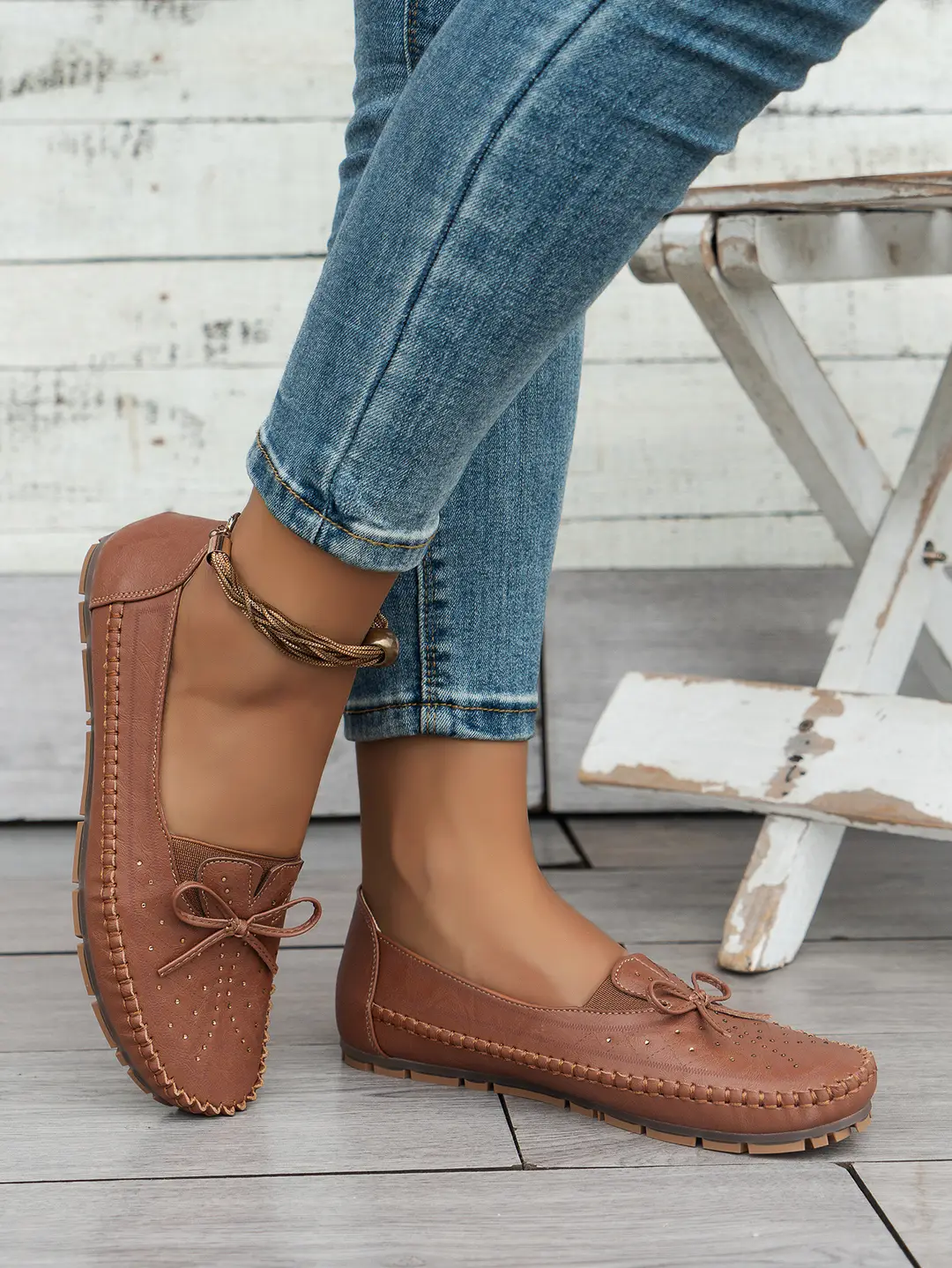 Large Size New Style Foreign Trade Stitched Laser Women's Flat Loafers, Foreign Trade Cross-Border E-Commerce Supply, Trendy and Versatile Style — feature 16