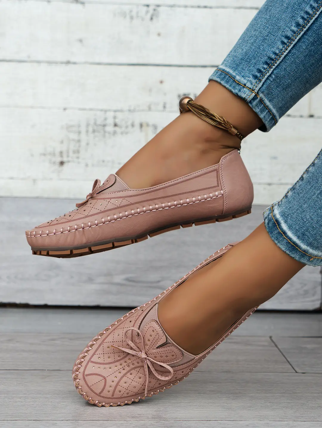 Large Size New Style Foreign Trade Stitched Laser Women's Flat Loafers, Foreign Trade Cross-Border E-Commerce Supply, Trendy and Versatile Style — feature 20
