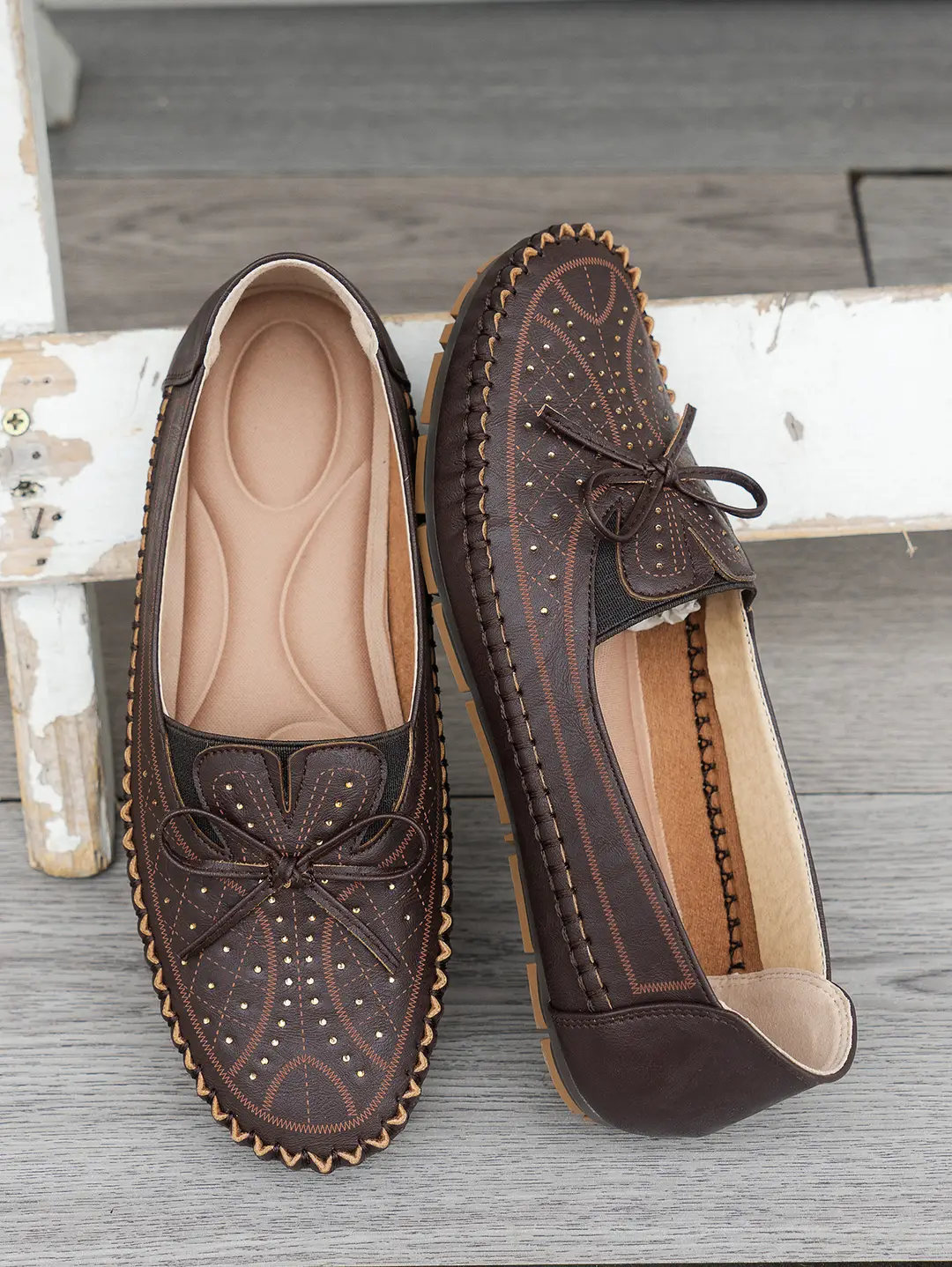 Large Size New Style Foreign Trade Stitched Laser Women's Flat Loafers, Foreign Trade Cross-Border E-Commerce Supply, Trendy and Versatile Style — feature 5