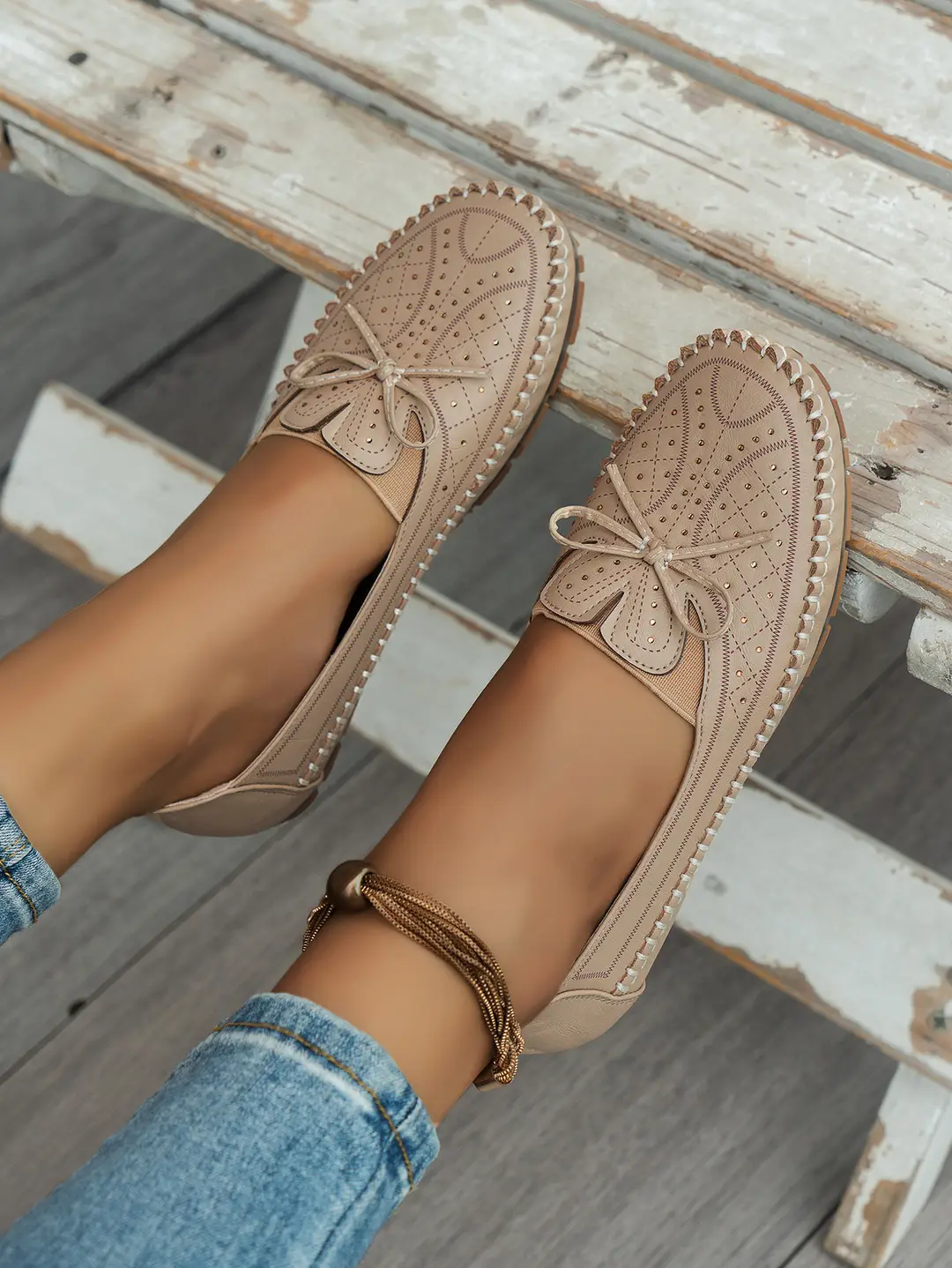 Large Size New Style Foreign Trade Stitched Laser Women's Flat Loafers, Foreign Trade Cross-Border E-Commerce Supply, Trendy and Versatile Style — feature 8
