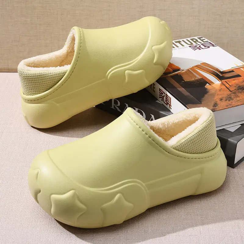 Women's Fleece Lined Cotton Slippers Cream Warm Winter - Image 6
