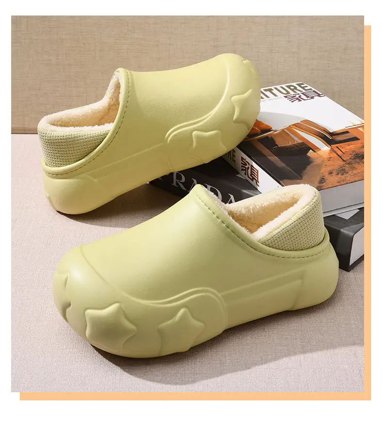 Women's Fleece Lined Cotton Slippers Cream Warm Winter — feature 11