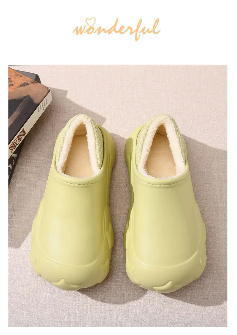 Women's Fleece Lined Cotton Slippers Cream Warm Winter — feature 12