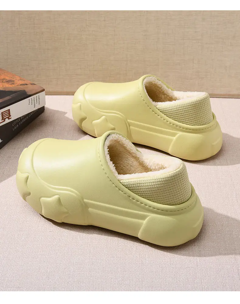 Women's Fleece Lined Cotton Slippers Cream Warm Winter — feature 13