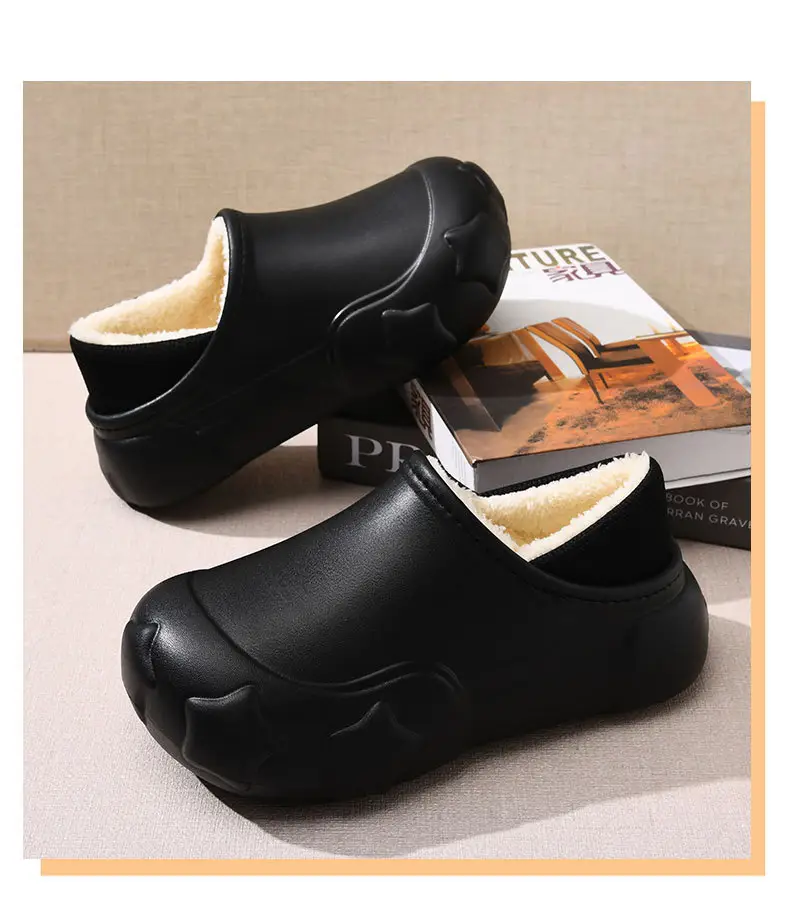 Women's Fleece Lined Cotton Slippers Cream Warm Winter — feature 14
