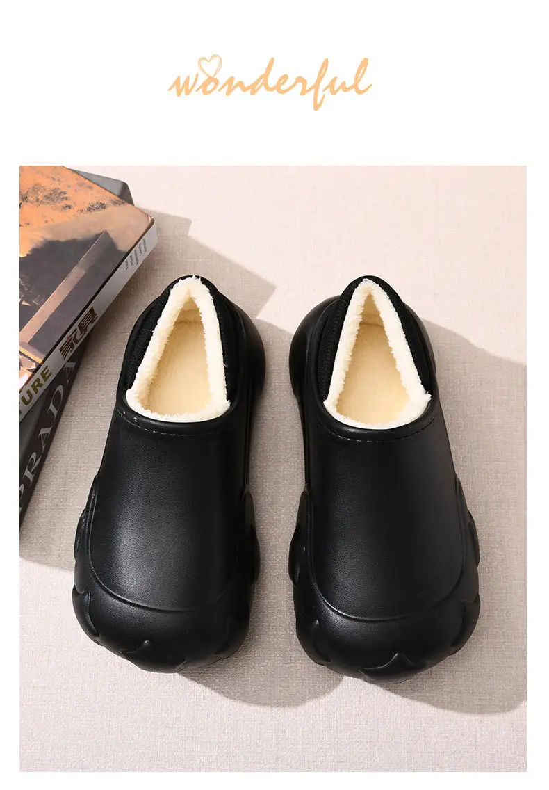Women's Fleece Lined Cotton Slippers Cream Warm Winter — feature 15