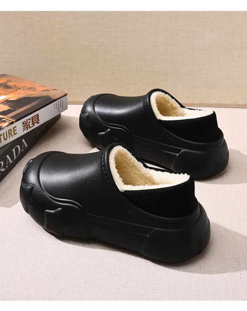 Women's Fleece Lined Cotton Slippers Cream Warm Winter — feature 16