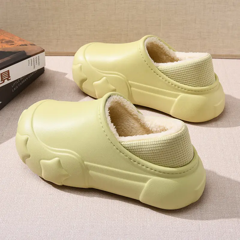 Women's Fleece Lined Cotton Slippers Cream Warm Winter - Image 3