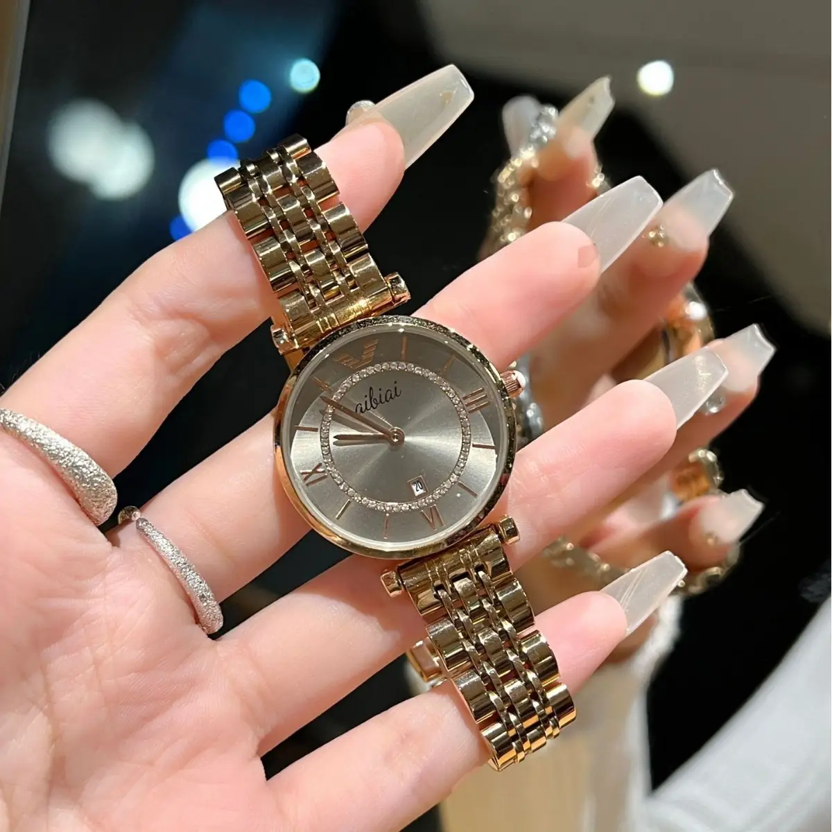 Women's Ferris Wheel Watch Gold Steel Belt Quartz - Image 2