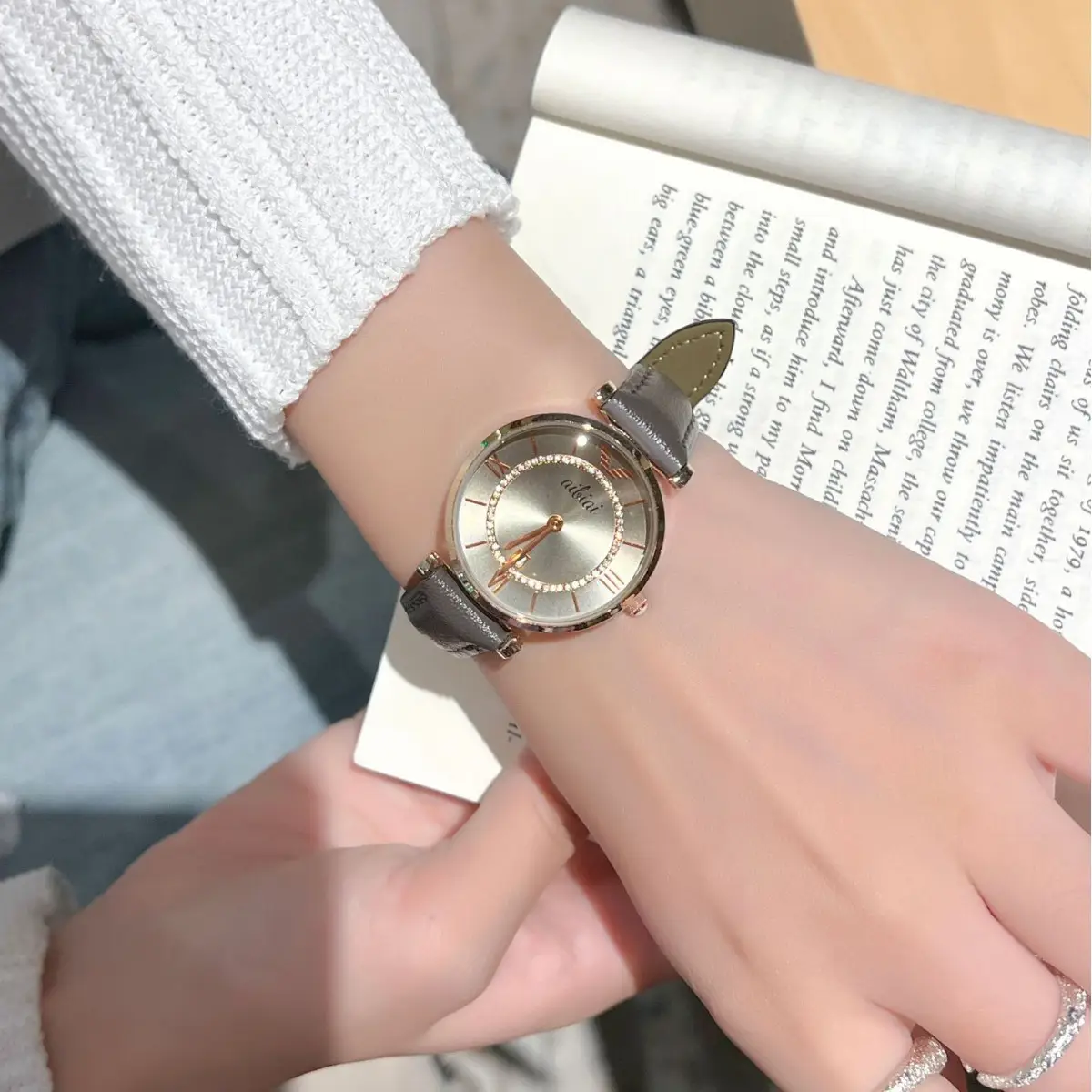 Women's Ferris Wheel Watch Gold Steel Belt Quartz - Image 4