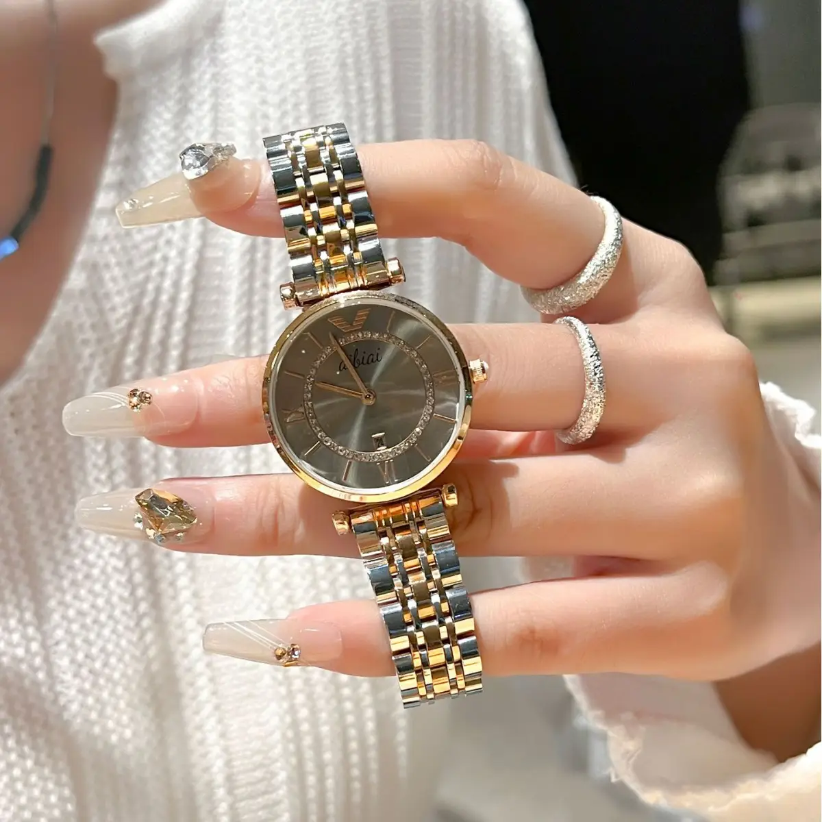 Women's Ferris Wheel Watch Gold Steel Belt Quartz - Image 5