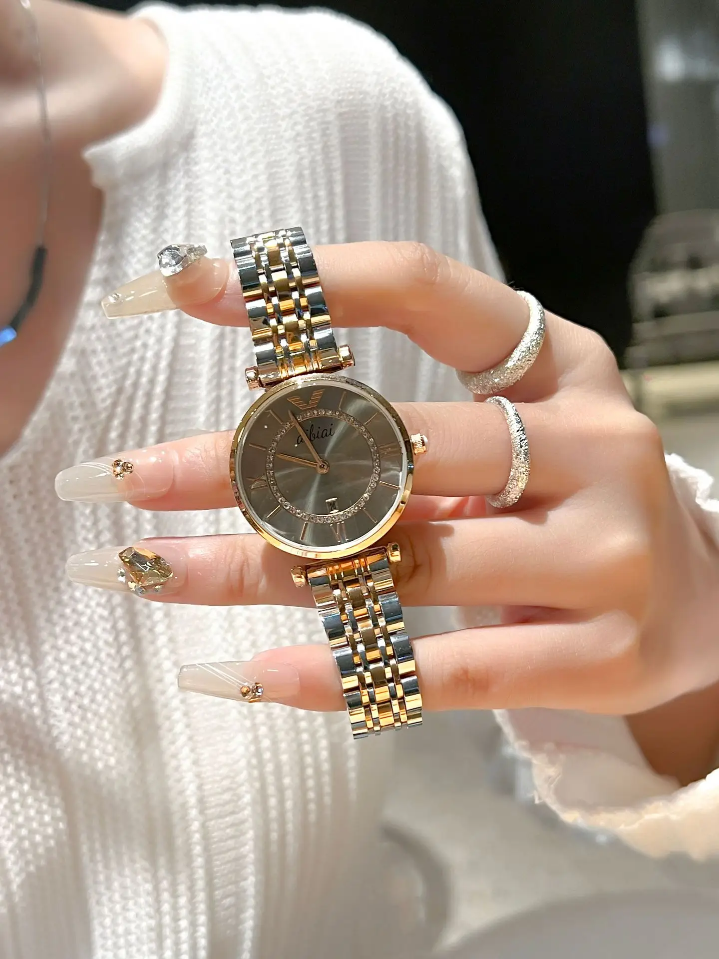 Women's Ferris Wheel Watch Gold Steel Belt Quartz — feature 5