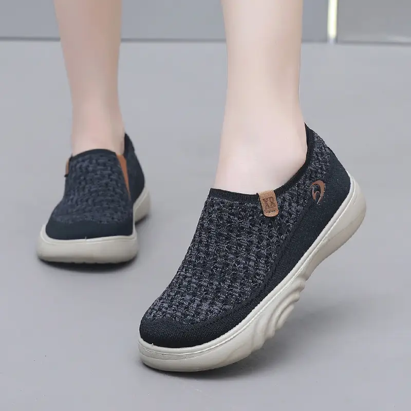 2025 Grey Fly-Knit Slip-On Shoes for Women - Image 8