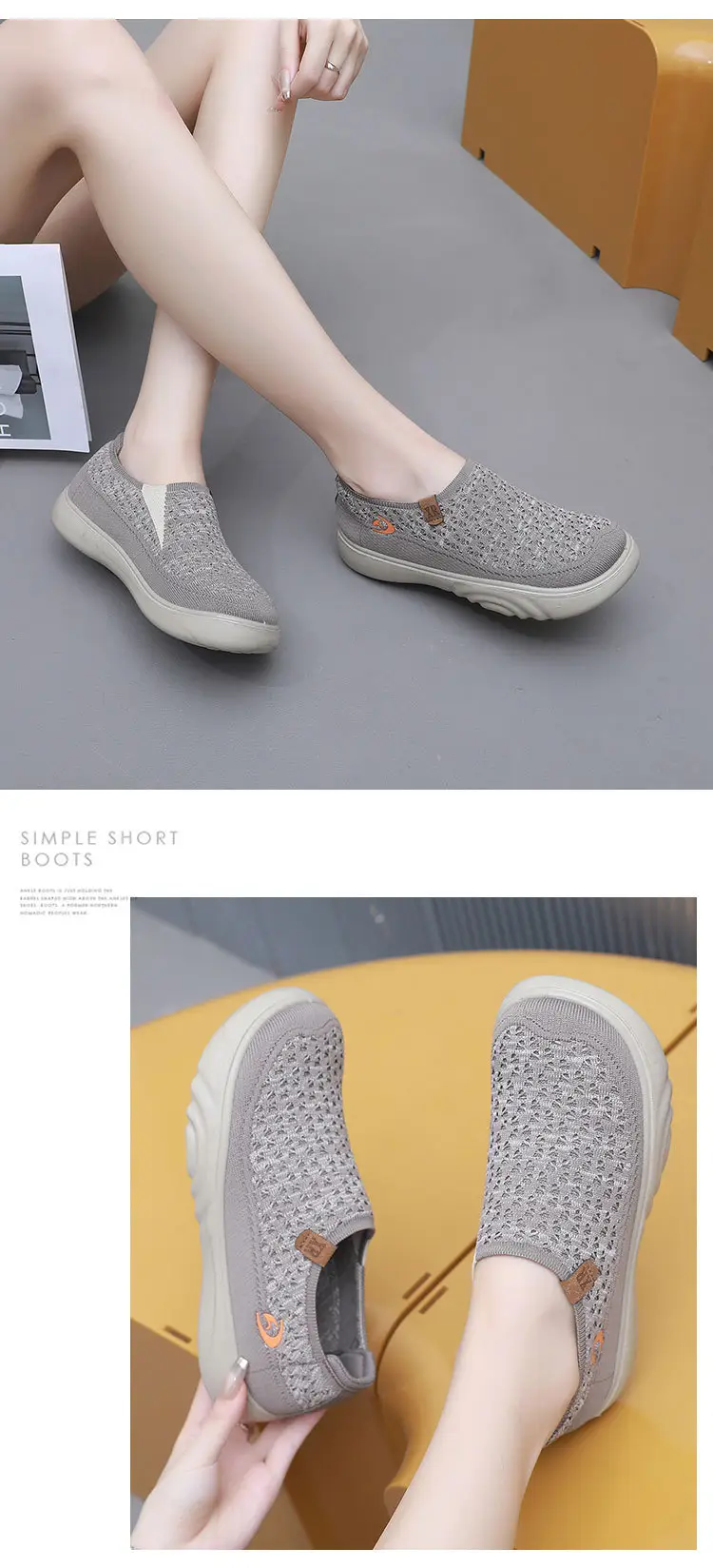 2025 Grey Fly-Knit Slip-On Shoes for Women — feature 21