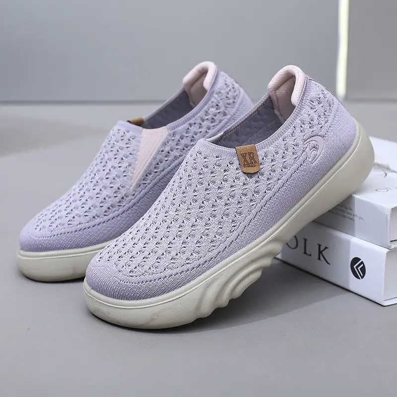 2025 Grey Fly-Knit Slip-On Shoes for Women - Image 3