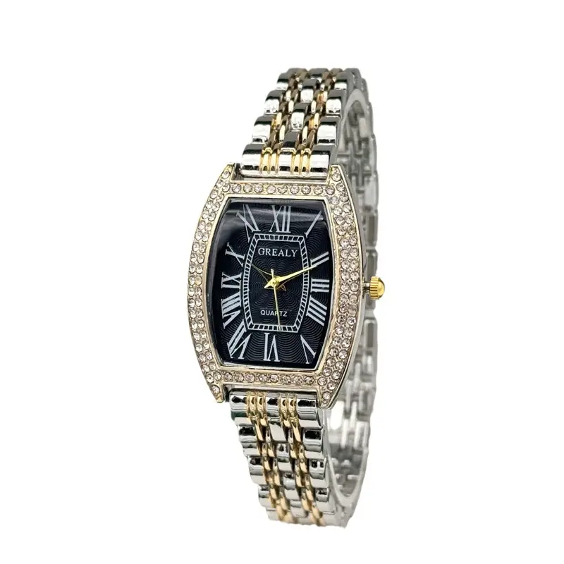 Gold Diamond-Encrusted Women's Quartz Watch