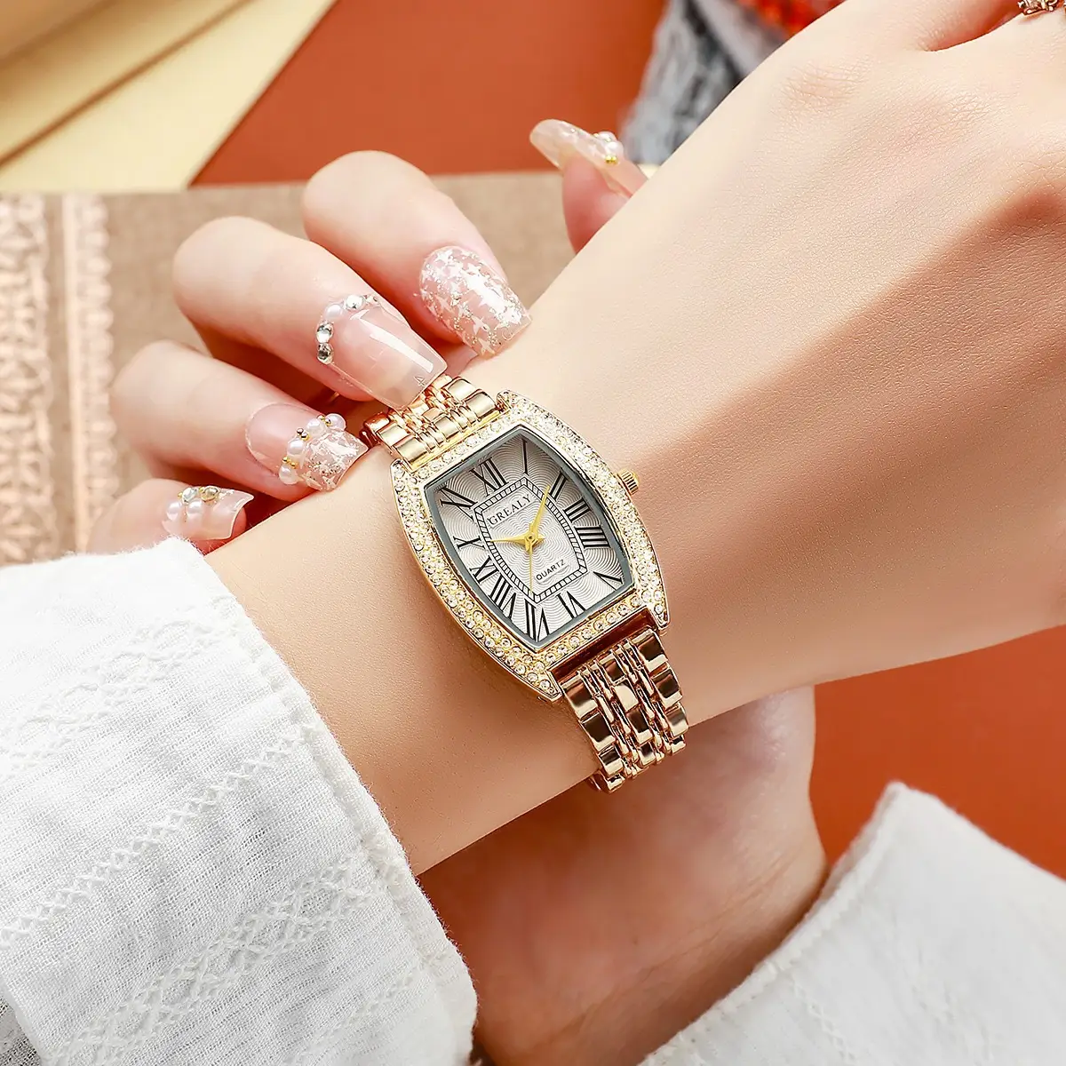 Gold Diamond-Encrusted Women's Quartz Watch — feature 3
