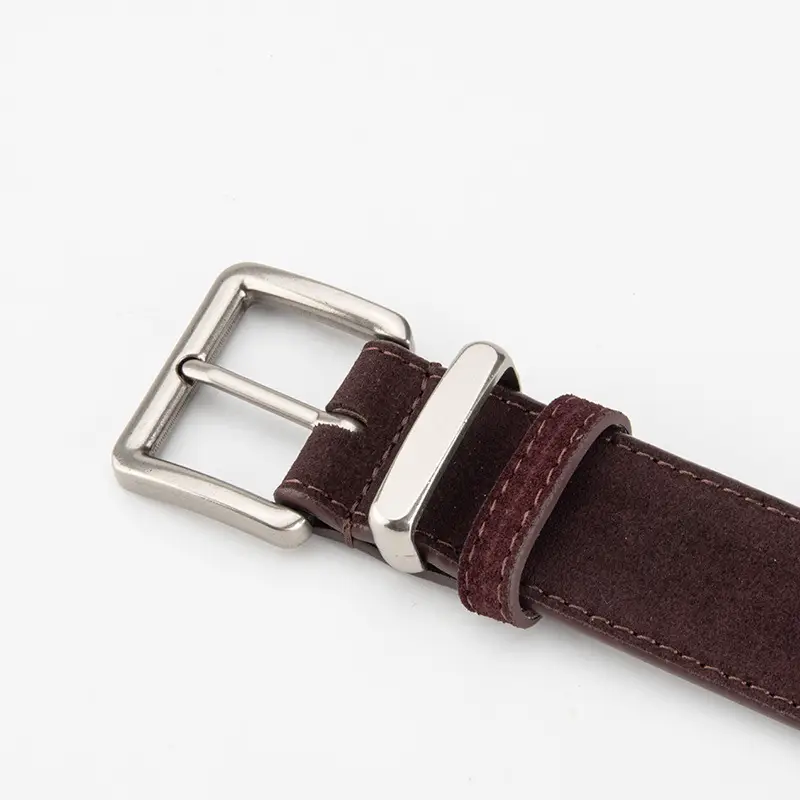 Women's Retro Leather Belt Brown Matte Velvet Belt - Image 17