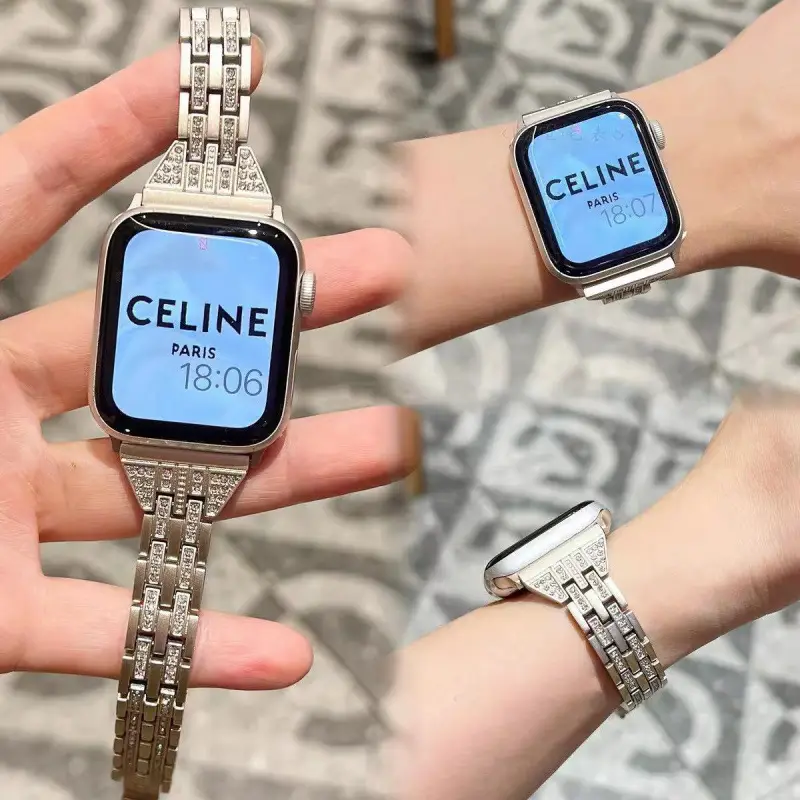 Suitable for Apple Watch 8Th Generation 7S10 Apple Watch iWatch 11Se Starlight Color Series Metal Strap 9 New