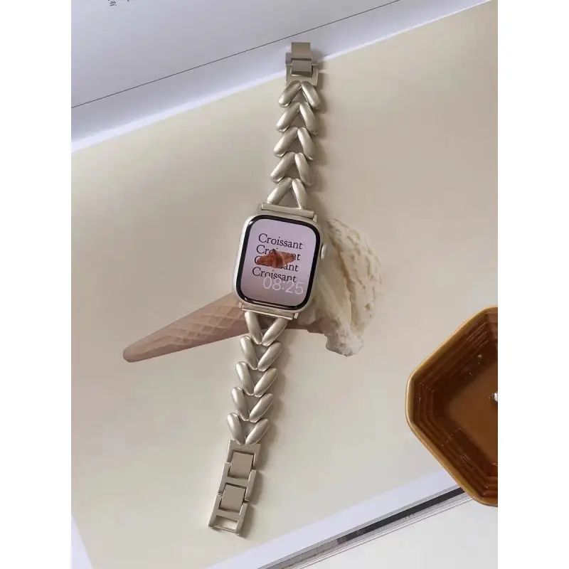 Suitable for Apple Watch 8Th Generation 7S10 Apple Watch iWatch 11Se Starlight Color Series Metal Strap 9 New