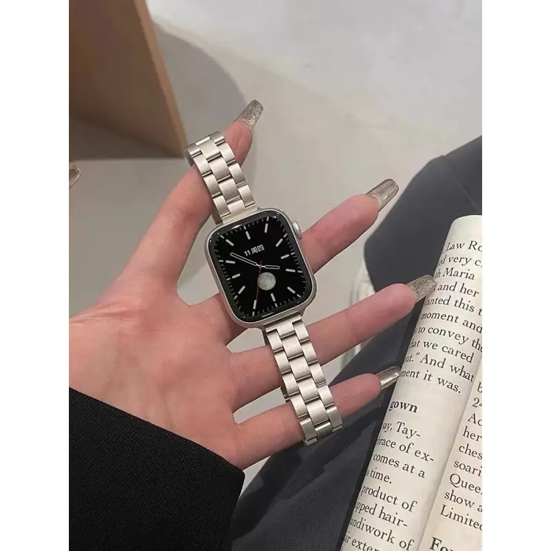 Suitable for Apple Watch 8Th Generation 7S10 Apple Watch iWatch 11Se Starlight Color Series Metal Strap 9 New