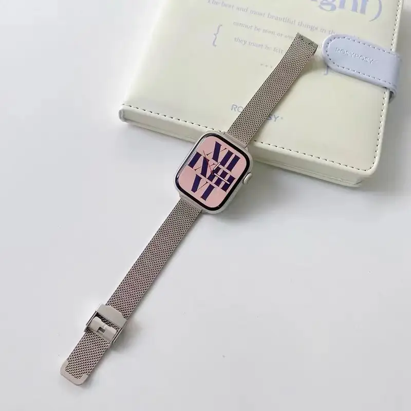 Suitable for Apple Watch 8Th Generation 7S10 Apple Watch iWatch 11Se Starlight Color Series Metal Strap 9 New