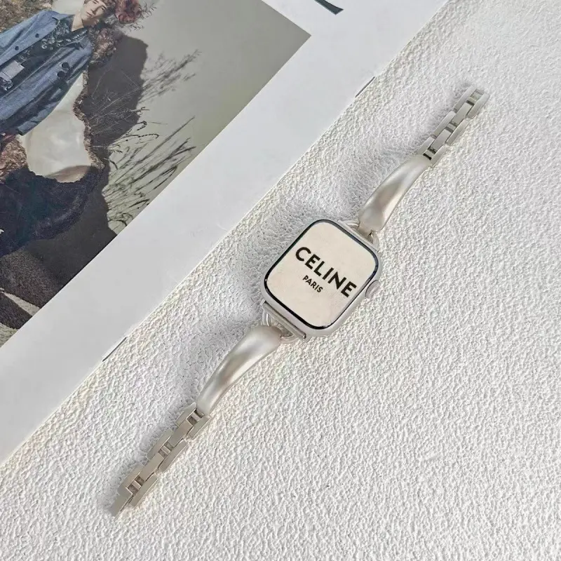 Suitable for Apple Watch 8Th Generation 7S10 Apple Watch iWatch 11Se Starlight Color Series Metal Strap 9 New