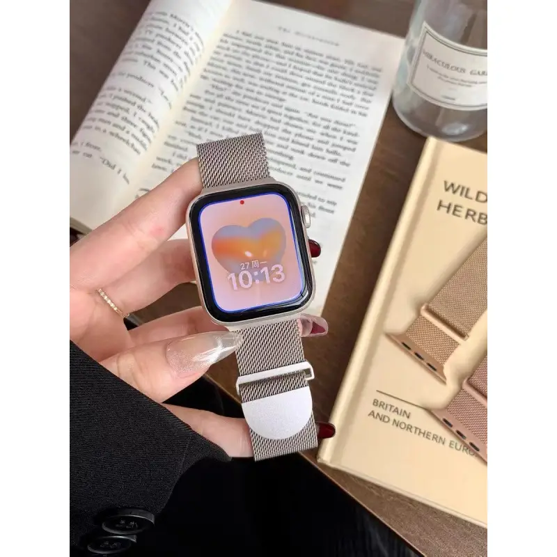 Suitable for Apple Watch 8Th Generation 7S10 Apple Watch iWatch 11Se Starlight Color Series Metal Strap 9 New